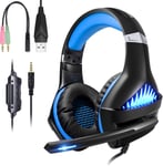 Casque de jeu / PS4 Gaming Headset avec microphone bleu