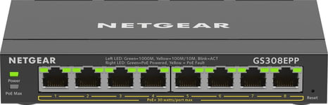 606449153095 NETGEAR 8-Port Gigabit Ethernet High-Power PoE+ Plus Switch (GS308E