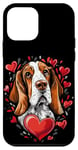 Coque pour iPhone 12 mini Coeurs de Basset Hound pour la Saint-Valentin