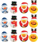 Christmas Holiday Rubber Duck Figures 12 Pack Fun Express Home Ducky Xmas Favour