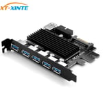 USB3.0X5 Version USB 3.0 PCI-E carte d'extension 5 Ports adaptateur Hub contrôleur externe Express 19pin USB câble SATA connecteur d'alimentation cordon