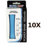 10X Blue Ultramax 1800mAh Universal USB Power Bank For iPhone Smartphone Tablet