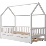 Lit cabane gigogne pour enfant 190x90cm blanc marceau