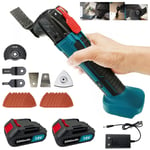 Outil multifonction,Sans fil Brushless oscillant Multi-Tool, Ponceuse, Cutter, Meuleuse, Scie, Lame 6 vitesses ,Compatible avec la batterie Makita +