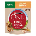 Purina ONE Mini/S Active Lot de 8 boîtes de Nourriture sèche pour Petits Chiens, Riches en Poulet et Riz 8 x 800 g