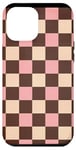 Coque pour iPhone 12 Pro Max Rose Pop Art Carreaux Marron Design Classique