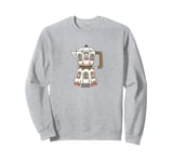 Coffee House in a Stovetop Espresso Maker, Cute Illustration Sweatshirt