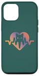 Coque pour iPhone 12/12 Pro Chat Heartbeat Nurse Animal Kitty Mom & Dad Heart Retro