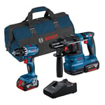 Combo-kit - BOSCH - GSR 18V-45 + GBH 18V-22 - Batterie 4,0 Ah - Perceuse a pe...