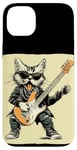 Coque pour iPhone 14 Plus Guitare à bascule Chat pour guitare électrique Amoureux des animaux