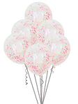 Unique Party 54480 Ballons Confettis-30 cm-Néon-Lot de 6, Neon