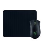 Bundle 2-en-1 Souris gaming filaire Razer DeathAdder Essential 2021 Noir et Vert + Tapis de souris souple Edition Goliathus Mobile Stealth