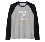 Wait I See A Rock Funny Geologist Cute Rock Climber Geology Raglan Baseball Tee