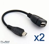 2x Cable USB 2.0 femelle / Micro USB male transfert de données data transfer