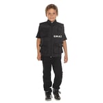 Boland Police Gilet SWAT pour Enfant, Monochrome, 10131020, Noir, 5-10 Jährige