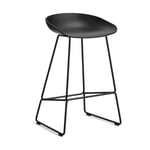 HAY About a Stool 38 Low barstol 2.0 Svart-svart stålstativ