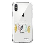 Evetane Coque Compatible avec iPhone X/XS Silicone Coins antichocs Solide Protection complète Resistant Transparente Happyness Motif Ecriture Tendance