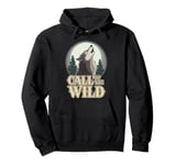 Call of the Wild Howling Wolf Under Full Moon Pullover Hoodie