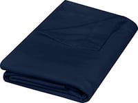 Utopia Bedding Drap Plat – Tissu en Microfibre brossée Douce – Drap de Dessus résistant au rétrécissement et à la décoloration, Facile d'entretien, 1 Seul Drap Plat (Grand lit, Bleu Marine)