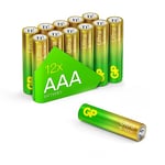 GP Ultra Alkaline Batteries AAA, Longlife, 1.5 V, Micro Batteries, LR03, Pack of 12 - The New G-Tech Technology