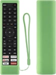 Etui De Protection En Silicone Pour Hisense Telecommande Vocale Intelligente Erf3A80 Erf3F80H Erf3I80H Erf3J80H Erf3W80H Antiderapant Antichoc Lavable(Vert Lumineux)