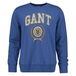 GANT Sweat-Shirt Graphique à col en C Maillot de survêtement, Bleu Vintage, M Homme