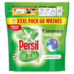 Persil Bio 3 in 1 Washing Capsules 1st time removal of tough stains outstanding stain removal in quick & cold washes 60 washes