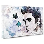 Elvis Presley Stars In Abstract Modern Canvas Wall Art Print Ready to Hang, Framed Picture for Living Room Bedroom Home Office Décor, 24x16 Inch (60x40 cm)