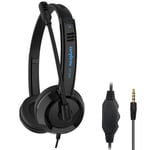 RMFC 3.5mm PC Headsets with Microphone Noise Cancelling Mic & Audio Controls for Mobile Phone Laptop PC Tablet, Wired Stereo Computer Headphone PC Headset Earphone for Office, Call Center, Online