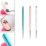 3PC Waterproof Nail Art Pen Dotting Paint Drawing UV Gel Liner Polish Brush Tool