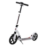 HOMCOM Trottinette Pliable pour Adulte Enfant à partir 14 Ans 92,5 x 37,5 x 87-101,5 cm Hauteur Guidon réglable alu Blanc