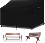 Housse De Banc Imperméable 3 Places Avec Grille D'aération, Coupe-Vent, Anti-Uv, Tissu Oxford 600d Et Doublure En Pvc, Housse De Canapé 3 Places Pour Banc D'extérieur (163x66x63/89 Cm) ¿ Noir