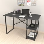 Bureau Nittedal avec étagère intégrée à 2 niveaux 75 x 120 x 60 cm anthracite en.casa