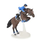 Papo - Figurine cheval - Cheval de Saut d'Obstacle et Cavalier, jouet Enfants, Passion Équestre et Compétition, Rêve de Médailles et d'Obstacles dès 3 Ans