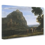 View Of Delphi With A Procession By Claude Lorrain Canvas Print for Living Room Bedroom Home Office Décor, Wall Art Picture Ready to Hang, 30 x 20 Inch (76 x 50 cm)