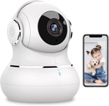 Littleelf Security Camera Indoor, 2K Pet Dog Cameras 1Pack-2.4Ghz, White