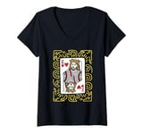 Womens King Of Hearts Doodle - Vintage Graphic Card Game Lover V-Neck T-Shirt