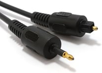 kenable Black Audio Cable TOSlink Plug to MINI-TOSLink OPTICAL 3.5mm Jack 1m [1