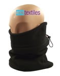 Fleece Snood Neck Warmer Face Mask Adults Black Thermal Scarf Face Cover