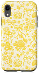 iPhone XR Coquette Yellow Lace with Bows and Roses Case