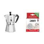 Bialetti - Moka Express: La Cafetière Expresso Iconique, Le Vrai Café Italien, Cafetière Moka & Ricambi, Includes 3 Gaskets and 1 Plate, Compatible with Moka Express, Fiammetta, Break