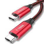 NIMASO Câble USB C vers USB C 2M,Câble USB Type C Charge Rapide 100W 20V/5A PD Nylon Tressé pour MacBook Pro,iPad mini 6/Pro 2021/2018,Samsung Galaxy S20/S10, Note 10, A70,Google Pixel,Nintendo Switch