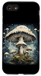Coque pour iPhone SE (2020) / 7 / 8 Champignon anime blanc dans marais, mycologie, champignons, portrait.