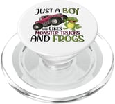 Frog Kids Just A Boy Who Likes Monster Trucks And Frogs PopSockets PopGrip for MagSafe