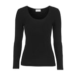 Knitted Wool/Silk Top Long Sleeves Black, Damella