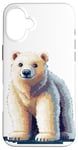 iPhone 16 Plus Retro Pixel Polar Bear Design for Kids Case