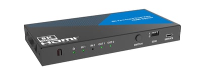 NÖRDIC HDMI Splitter 2 in 2 Out 4K@120Hz Dolby Vision Pass-Through HDCP 2.3 Auto EDID Management