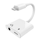 Double Adaptateur port Lightning avec prise Jack 3.5 mm pour iPhone 12 Pro Max Couleur Blanc - Yuan Yuan -