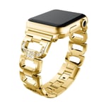 Rhinestone Metallarmband Apple Watch 45mm Series 9 Guld