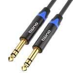 Tisino Cable Jack 6.35 Cable Guitare Électrique 635 mm TRS Stéréo pour Instru...